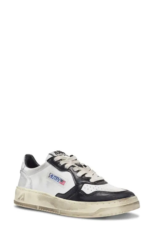 AUTRY Super Low Sneaker in White Black Silver at Nordstrom, Size 11Us | Nordstrom