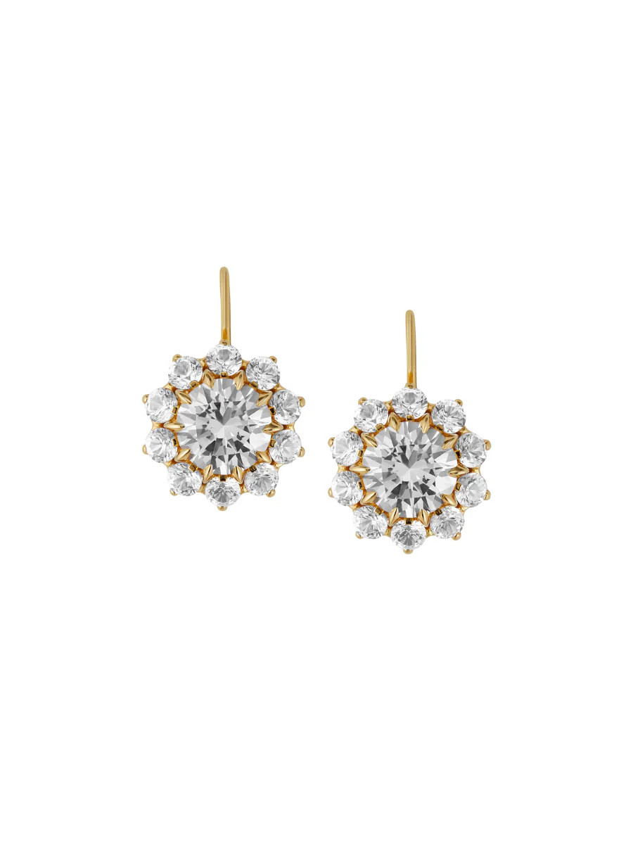 GWEN, LAB WHITE SAPPHIRE GOLD DROP EARRINGS | Dorsey