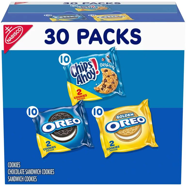 Nabisco Sweet Treats Cookie Variety Pack OREO, OREO Golden & CHIPS AHOY!, 30 Snack Packs | Walmart (US)