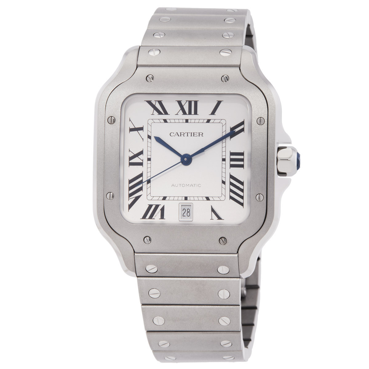 Pre-owned Pre-owned Cartier Santos De Cartier Titanium Large Model Automatic White Dial Watch WSSA0089 | Jomashop.com & JomaDeals.com
