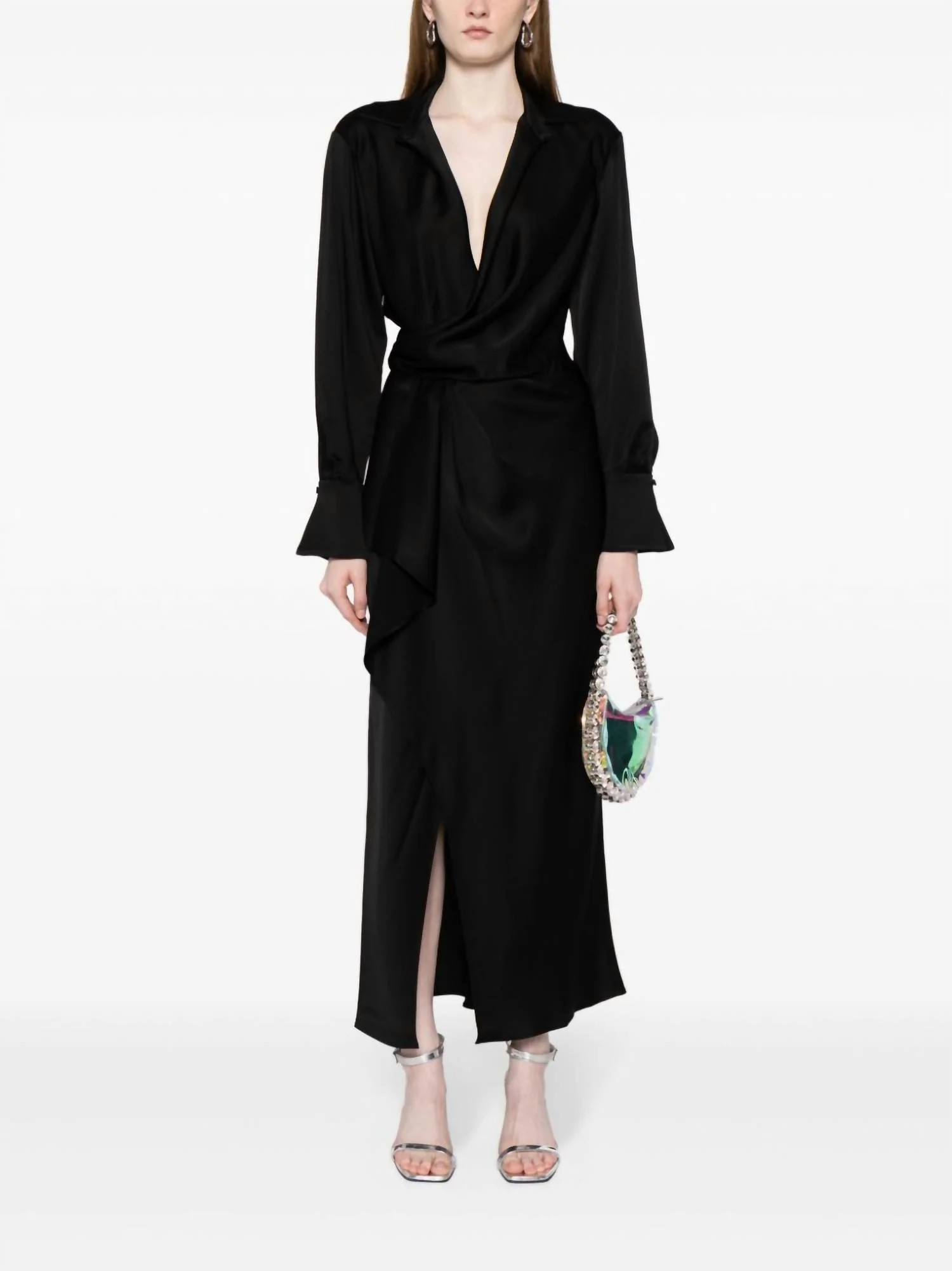 Talita Wrap Dress In Black | Shop Simon