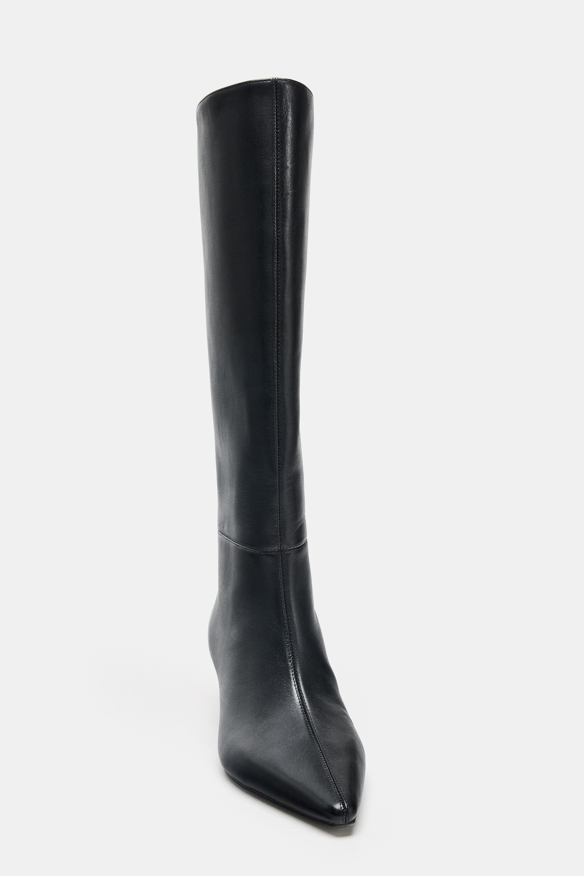 HEELED LEATHER BOOTS | Zara Canada