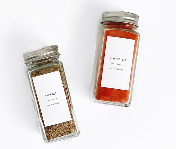 Spice Labels minimalist  Water Resistant Spice Jar Label  | Etsy | Etsy (US)