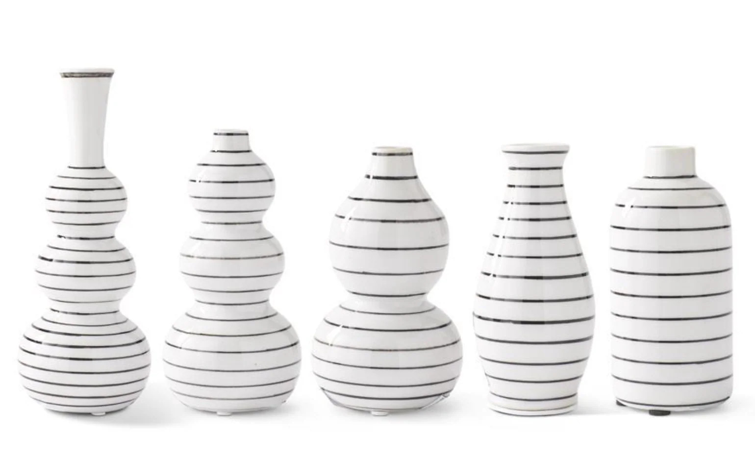Striped Black & White Bud Vases | House of Blum