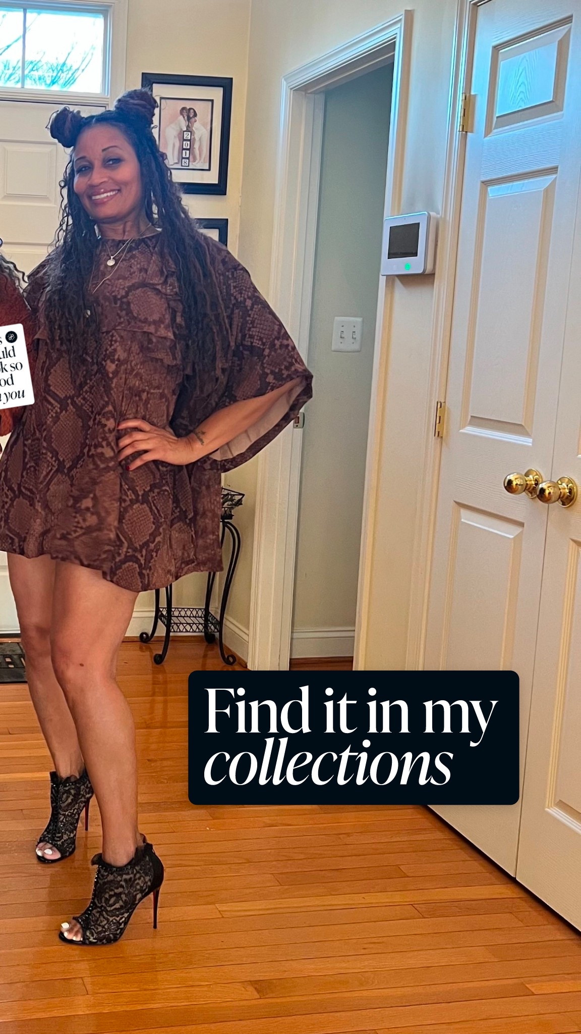 Snakeskin chocolate dress: Pretty Little Thing
Lace Booties: Christian Louboutin 
So cute! So fun to wear. 🥰

#LTKGiftGuide #LTKvlog #LTKHoliday