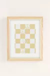 gnomeapple Checkered Peace Sign Sand Color Art Print | Urban Outfitters (US and RoW)