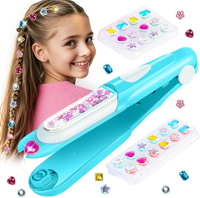 Hair Gem Stamper Kit, Bling Hair Jewels for Girls Toys, Hair Styling Tool with Reusable Shining D... | Amazon (US)