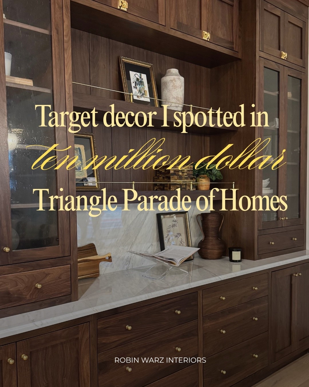 Million-dollar homes, Target + Amazon finds! 🤍

While touring the 2026 Triangle Parade of Homes, I spotted so many beautiful, affordable accessories styled throughout these multimillion-dollar homes. Proof that you don’t need a designer price tag to create a collected, elevated look!

I rounded up the pieces I spotted so you can shop the look!

Here’s what’s in my roundup:

* Vintage-inspired framed artwork: Moody still lifes, fruit paintings, and classic landscapes in beautiful antique-style frames.
* Woven baskets and rattan accents: Scalloped trays, dark woven storage baskets, and textured decorative vessels.
* Wooden kitchen accessories: Rich wood cutting boards, carved serving bowls, rolling pins, and wooden cooking utensils.
* Brass accents: A ribbed brass magnifying glass, three-arm taper candleholder, and vintage-inspired gold picture frame.
* Decorative storage boxes: Dark woven-look boxes with metallic detailing and a gorgeous copper-finish recipe box.
* Ceramic kitchen accessories: White fluted oil and vinegar cruets with natural wood details.
* Decorative vases: Textured vessels that add character and warmth to shelves, countertops, and built-ins.

My favorite takeaway? It’s not about how much you spend. It’s about how you layer textures, mix finishes, and choose pieces that give your home personality.

These affordable finds were right at home in multimillion-dollar houses, and I can tell you, they looked fabulous!

Shop my Target + Amazon Parade of Homes roundup right here on LTK!

Keywords: Triangle Parade of Homes 2026, Target home decor, Amazon home finds, affordable luxury decor, designer home accessories, vintage inspired decor, classic home decor, collected interiors, kitchen styling, coastal traditional decor