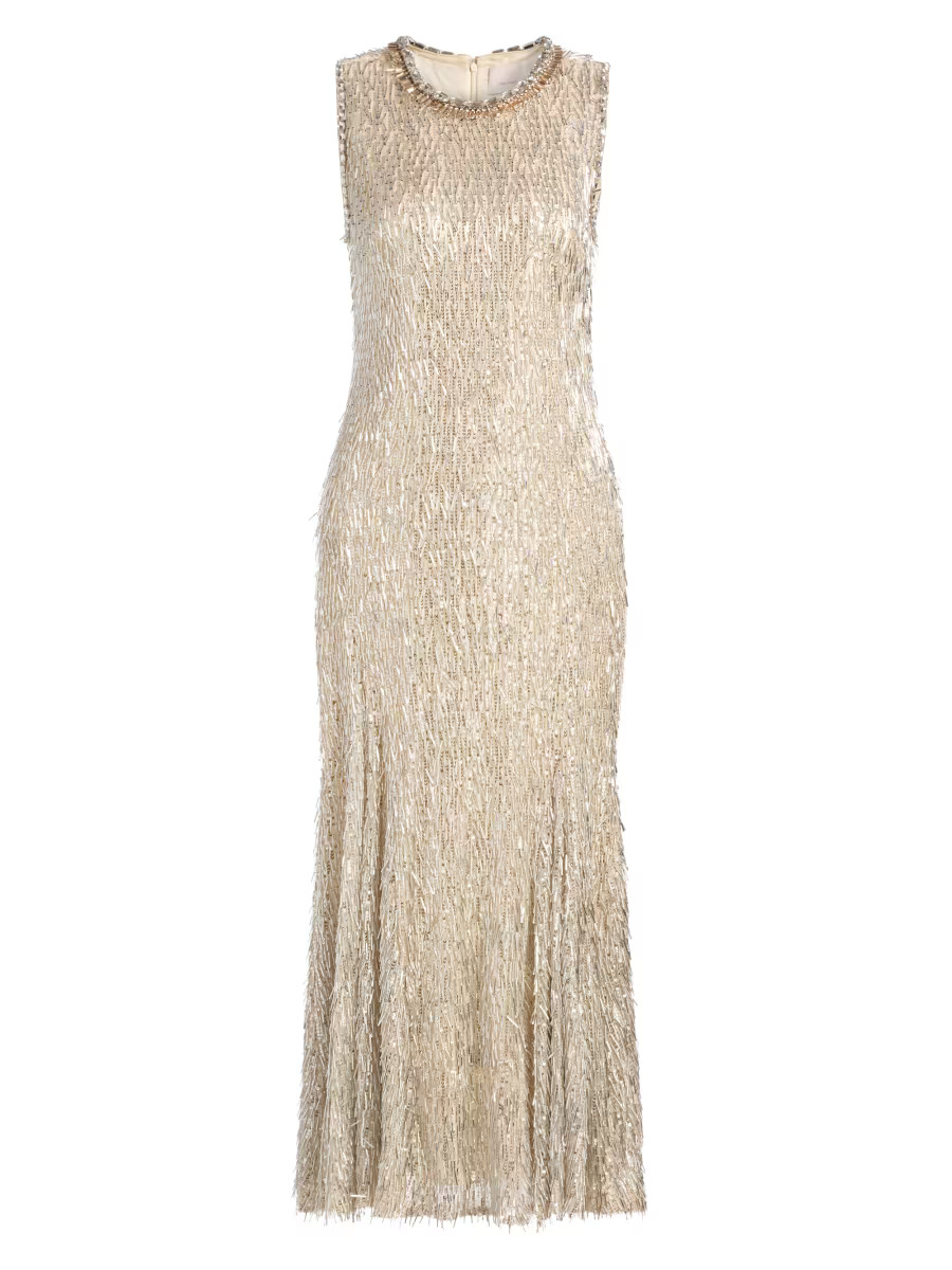 Izara Beaded Fringe Midi-Dress | Saks Fifth Avenue