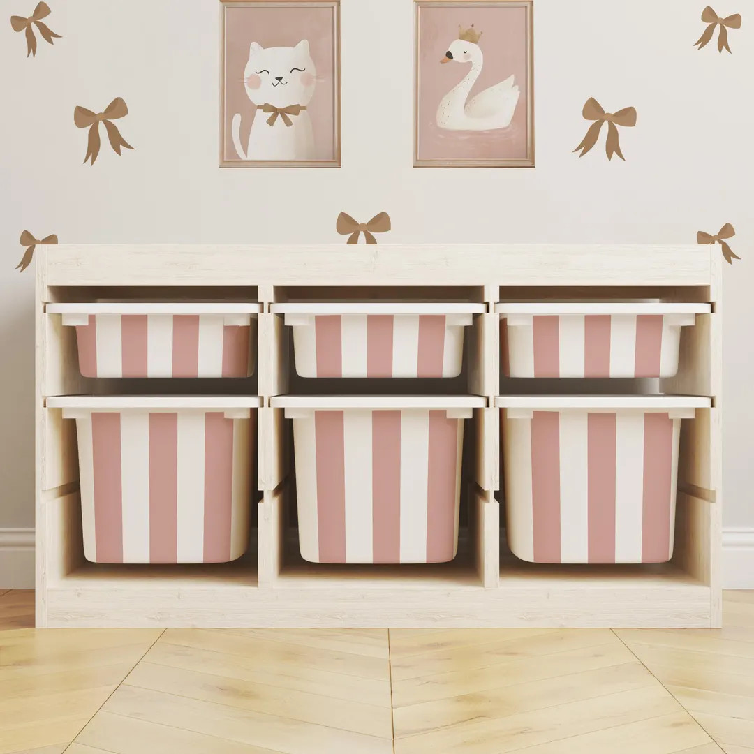 Ziggy Striped Storage Bin Sticker // IKEA Trofast Decal / IKEA Storage Hack / Playroom Cubby Stic... | Etsy (US)