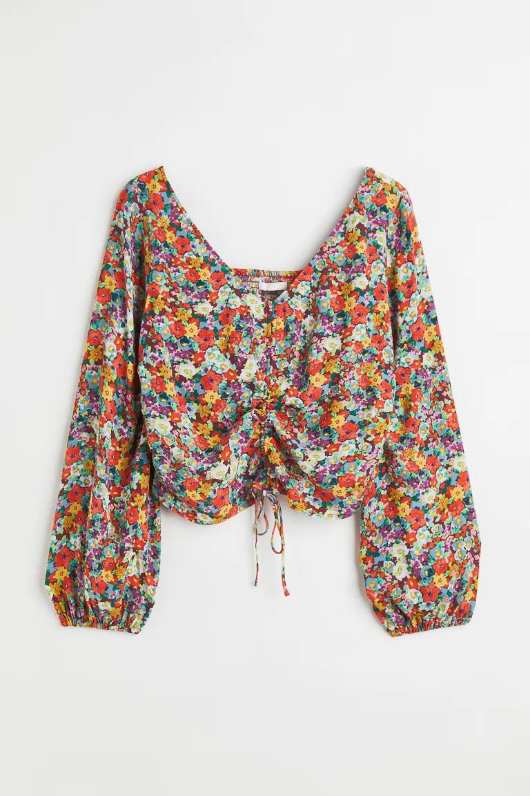 H&M+ Crêped Drawstring-front Blouse | H&M (US + CA)