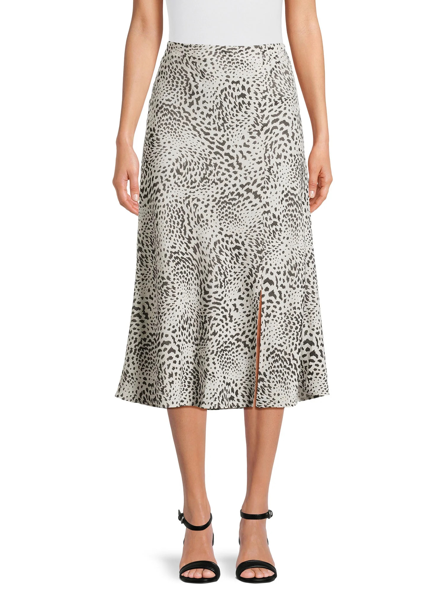 Time and Tru Women's Satin Midi Slip Skirt, Sizes XS-XXXL | Walmart (US)