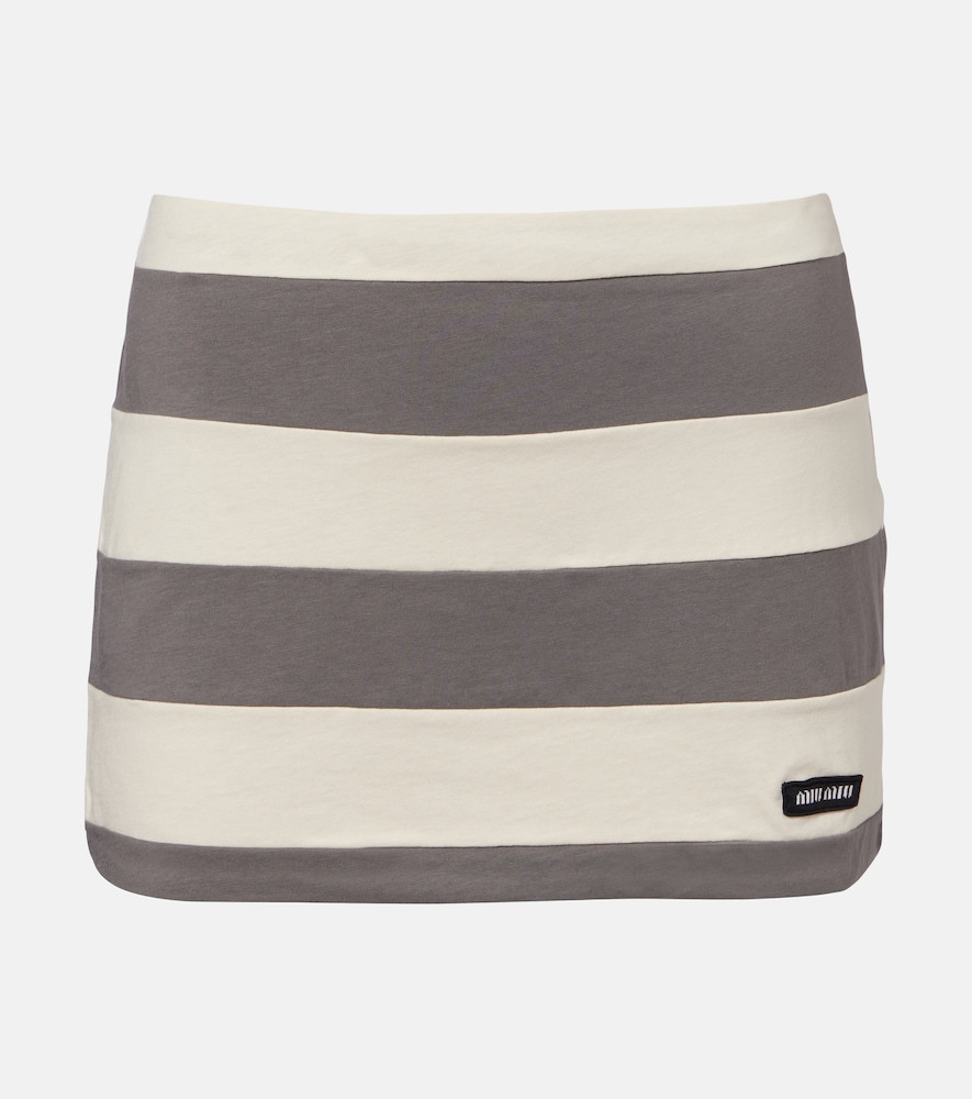 Miu Miu Striped cotton jersey miniskirt | Mytheresa (US/CA)