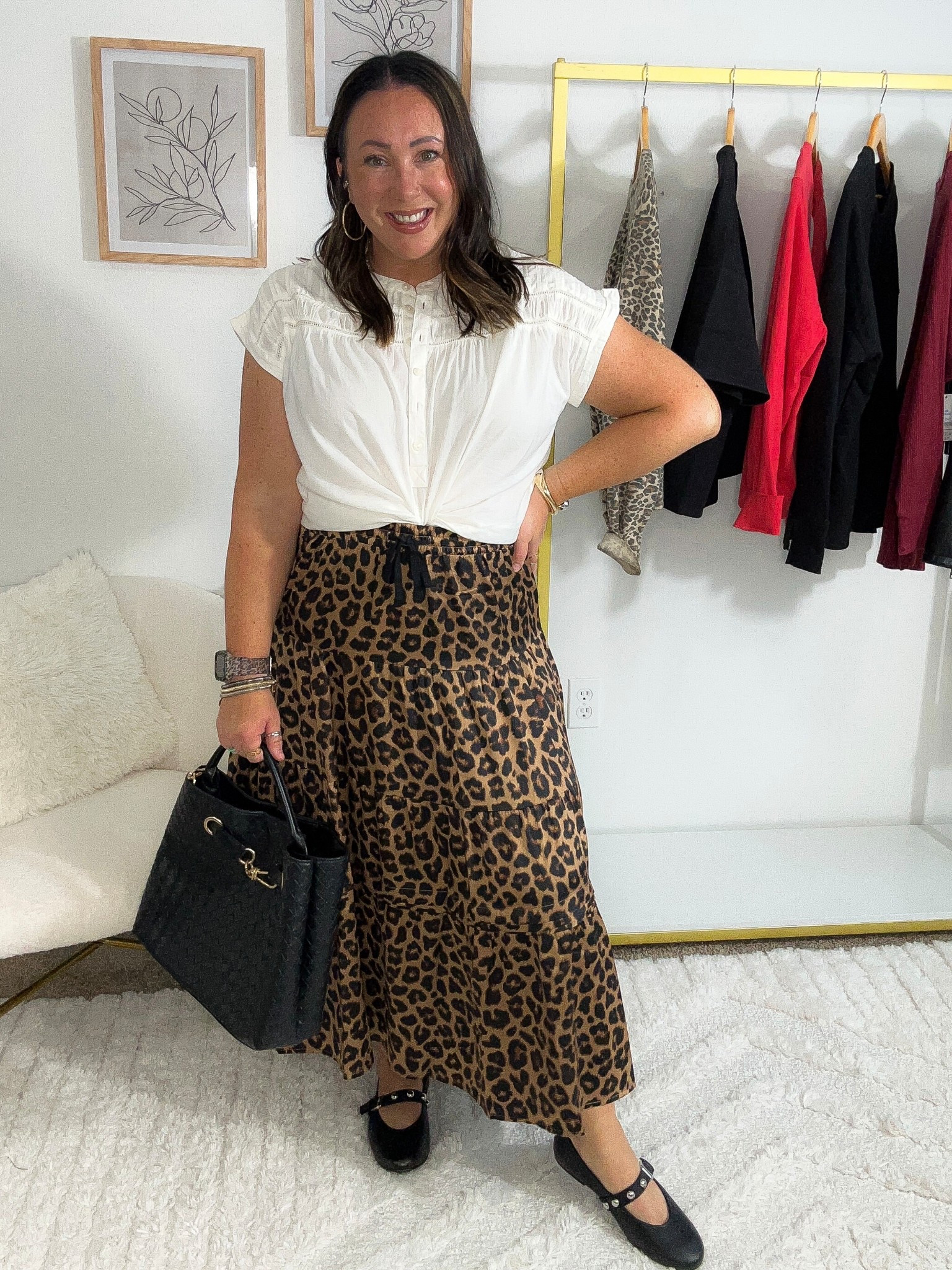  Budget friendly workwear look for fall! Large pintuck blouse. Large tiered skirt. Sized up half a size in the flats  

#LTKWorkwear #LTKFindsUnder50 #LTKPlusSize