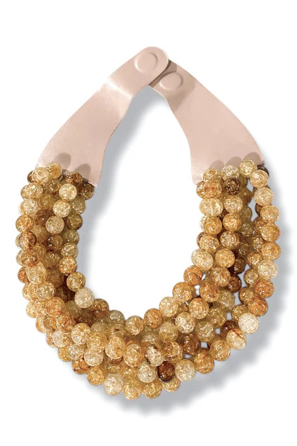 Carla Tan Bead Statement Necklace | The Willow Tree