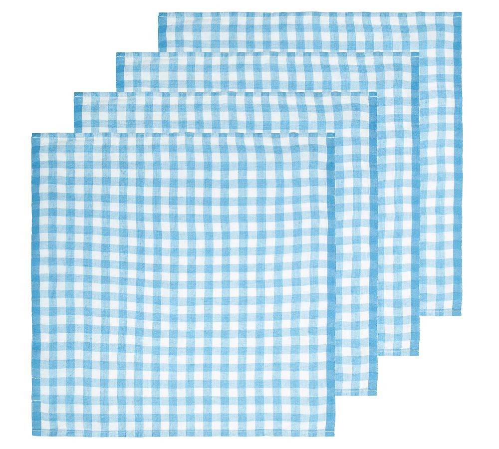 Gingham Block Print Cotton Picnic Napkin - Set of 4 | Pottery Barn (US)