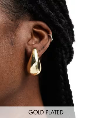 Pieces chunky teardrop earrings in gold | ASOS (Global)