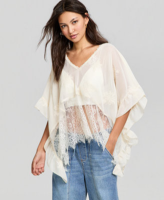 And Now This Women's Embroidered Woven Poncho, Macy's Exclusive - Macy's | Macy's