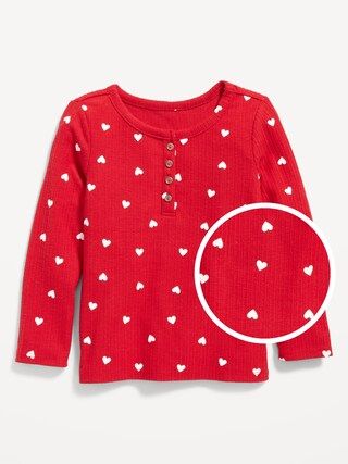 Long-Sleeve Rib-Knit Henley for Toddler Girls | Old Navy (US)