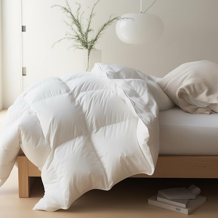 Maple&Stone Twin Feather Down Comforter All Season White Down Duvet Insert Ultra Soft 100% Cotton... | Amazon (US)