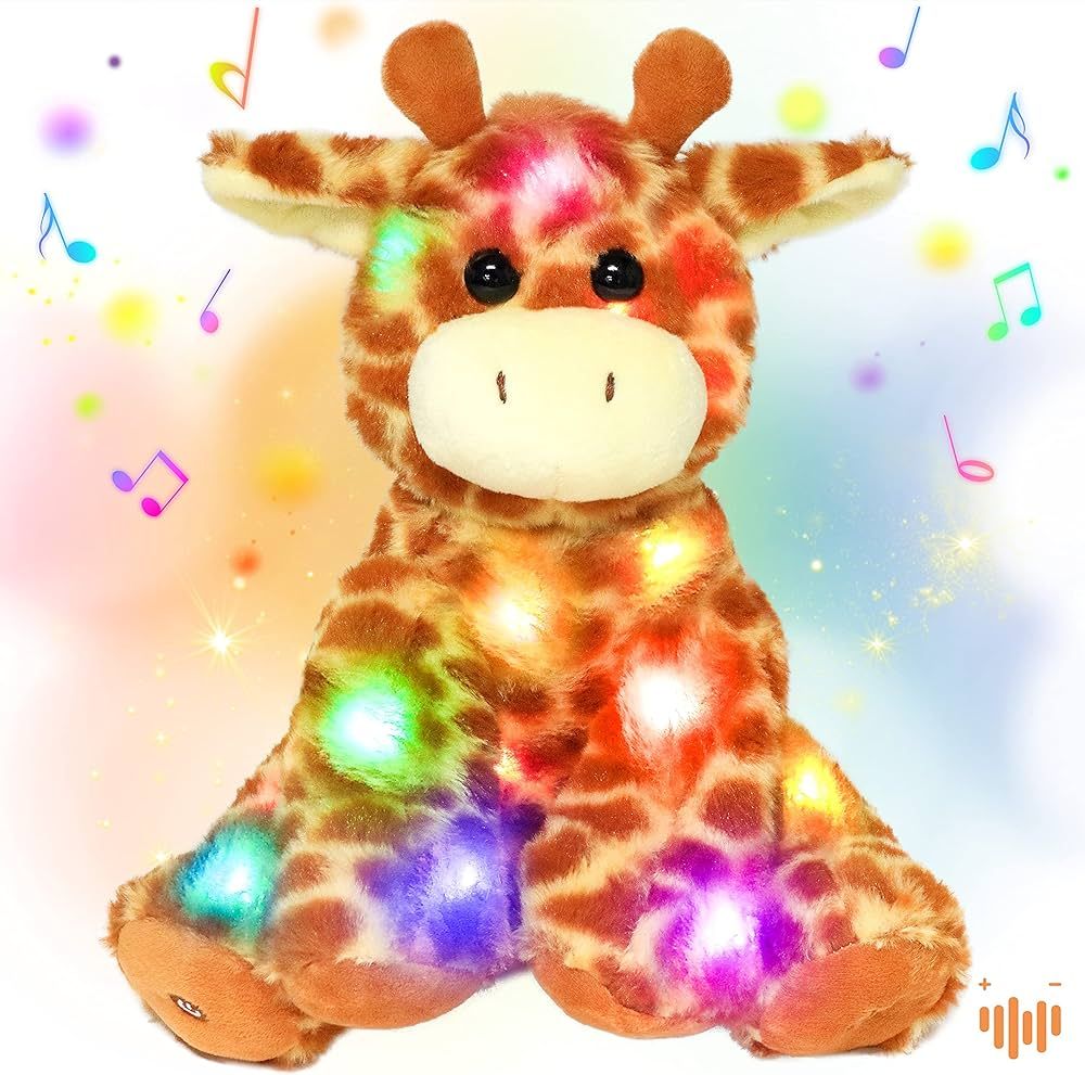 Hopearl LED Musical Stuffed Giraffe Lighting Up Singing Plush Toy Adjustable Volume Lullaby Anima... | Amazon (US)
