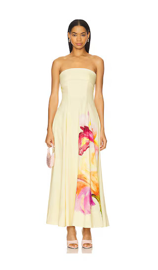 Melody Corset Midi Dress in Lenia Butter Floral | Revolve Clothing (Global)