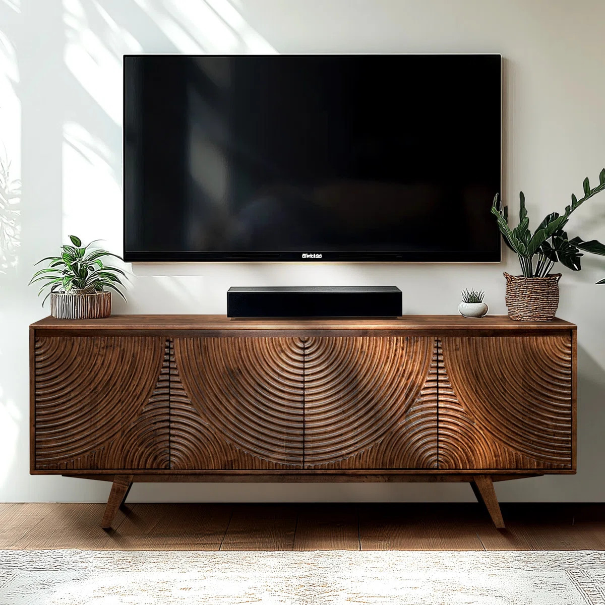 Acacia Harmony TV Stand for TVs up to 75" Media Console Entertainment Center with Storage Cabinet... | Wayfair North America
