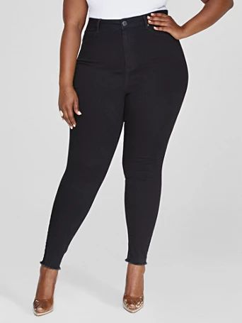 Ultra High Rise Black Skinny Jeans - Fashion To Figure | Fashion to Figure