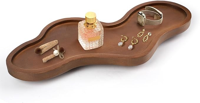Wood Perfume Tray, Decorative Tray, Irregular Display Tray Decor, Jewelry Tray, Perfume Tray, Woo... | Amazon (US)