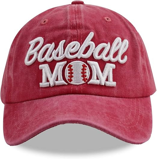 Distressed Baseball Mom Dad Hat for Women, Adjustable Washed Embroidered Baseball Cap for Mama | Amazon (US)