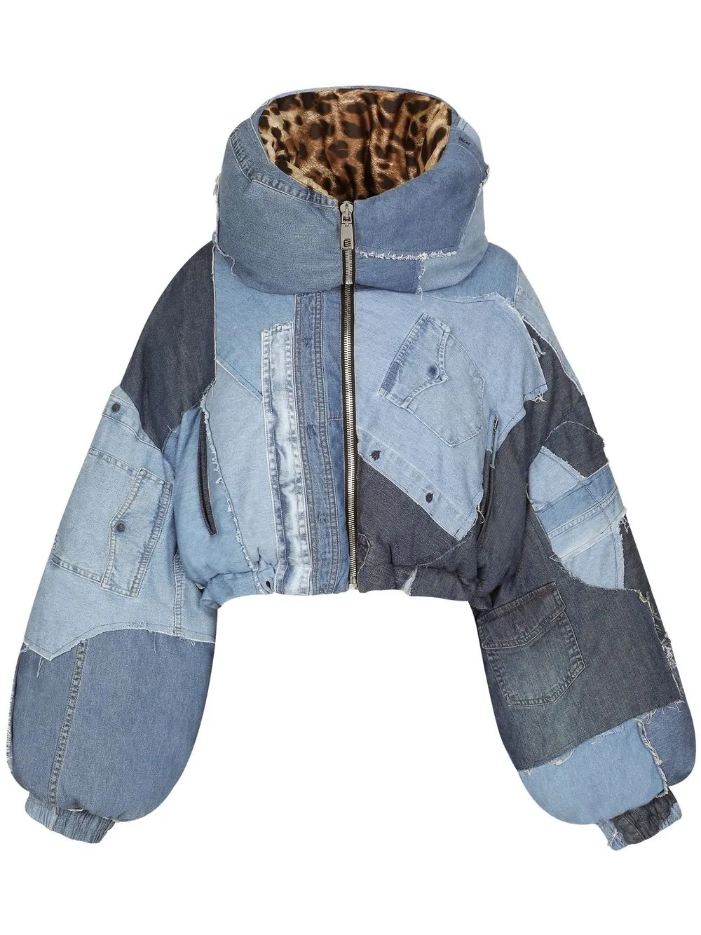 Dolce & Gabbana denim-patchwork Puffer Jacket - Farfetch | Farfetch Global