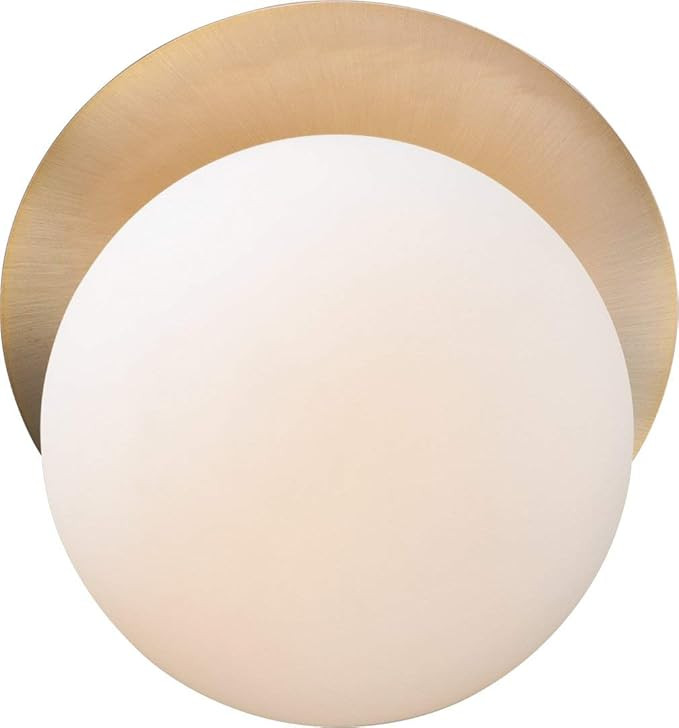 Maxim 26033SWSBRBK Vesper Mid Century Modern and Scandinavian Satin White Glass Orb Wall Sconce, ... | Amazon (US)