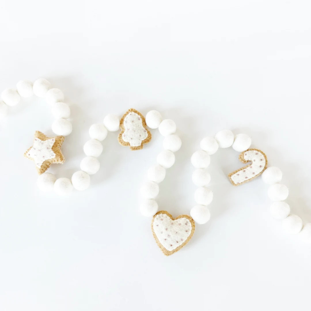 Christmas Cookie Felt Ball Garland Christmas Banner Christmas Decorations Felt Cookies Cookie Ban... | Etsy (US)