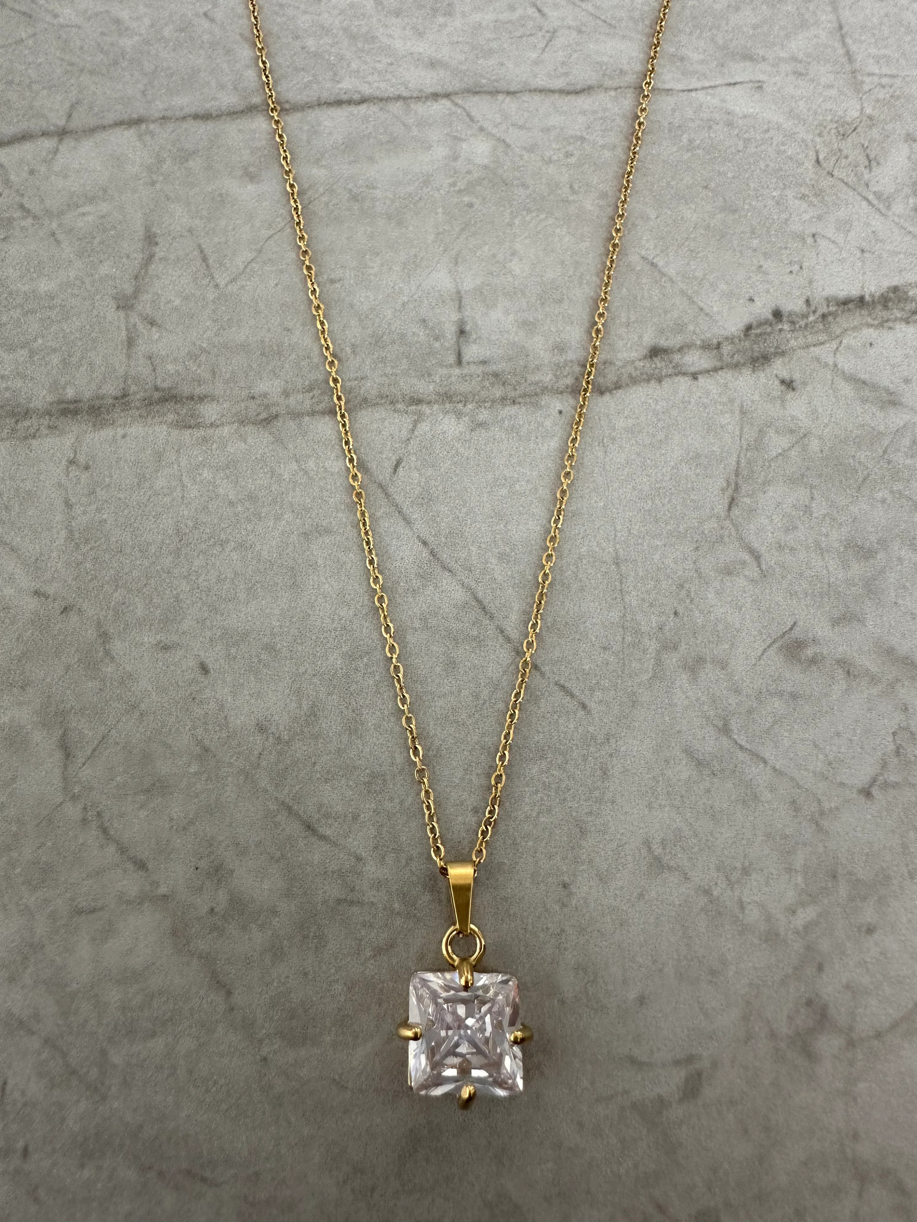 Square Stone Necklace | Saint Fatale