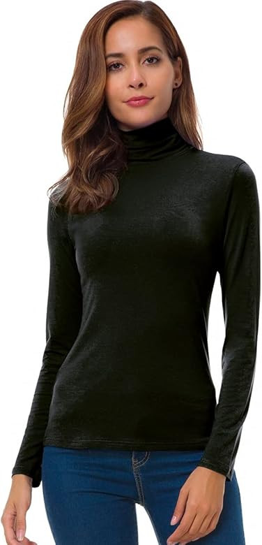 VOBCTY Womens Long Sleeve Turtleneck Lightweight Slim Active Shirts | Amazon (US)