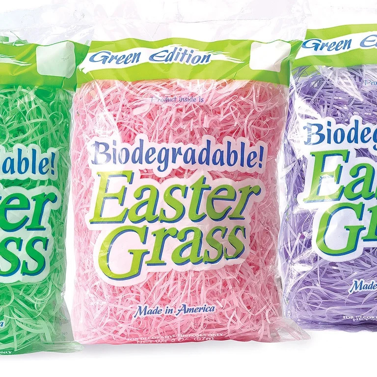Biodegradable Pastel Color Spring Easter Grass 1.5 oz Gift Basket Fill, Pink | Walmart (US)