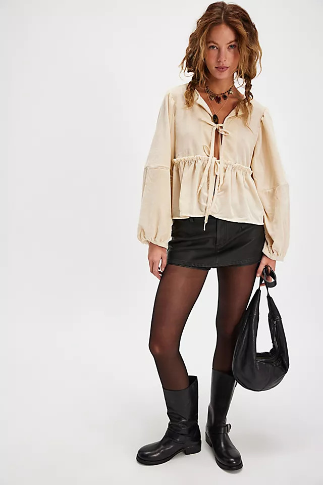 Brunch Babe Velvet Blouse | Free People (Global - UK&FR Excluded)