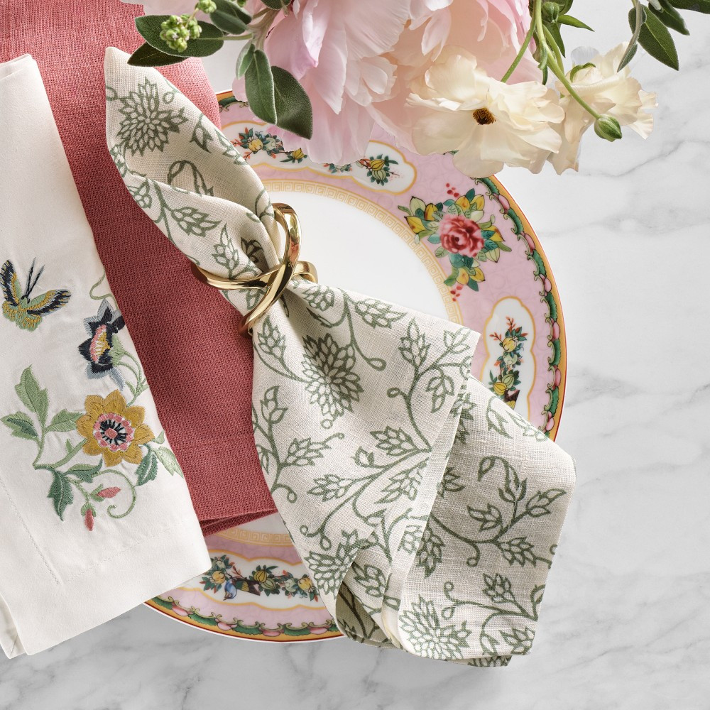 Famille Rose Embroidered Napkins, Set of 4 | Williams-Sonoma