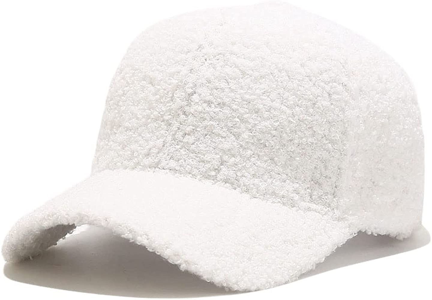 Avilego Winter Baseball Cap for Women Lamb Wool Solid Color Warm Baseball Cap for Outdoor Travel | Amazon (US)