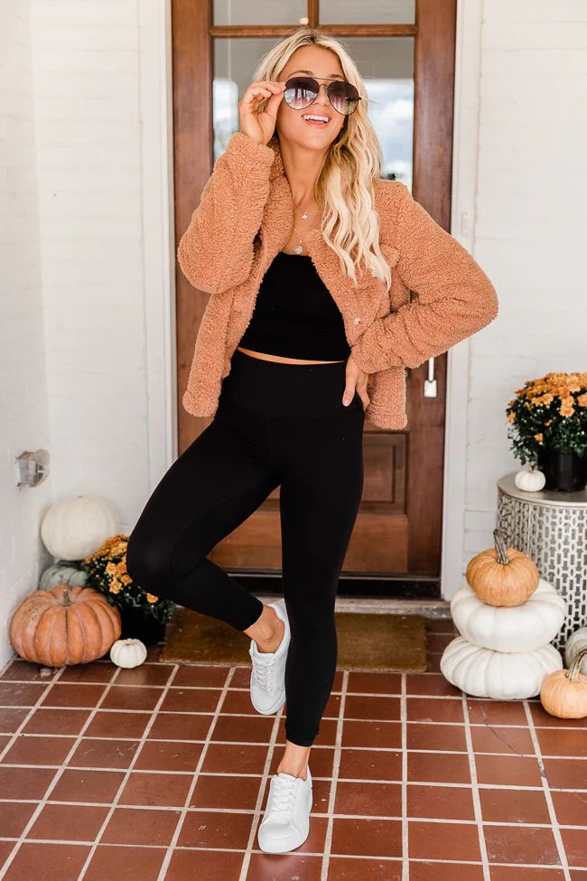 Mostly Yours Brown Teddy Jacket FINAL SALE | The Pink Lily Boutique