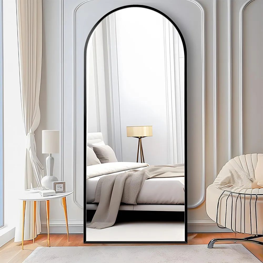 COFENY Full Length Mirror, 64" x 21" Arched Mirror Full Length Black Floor Wall Mirror Standing, ... | Amazon (CA)