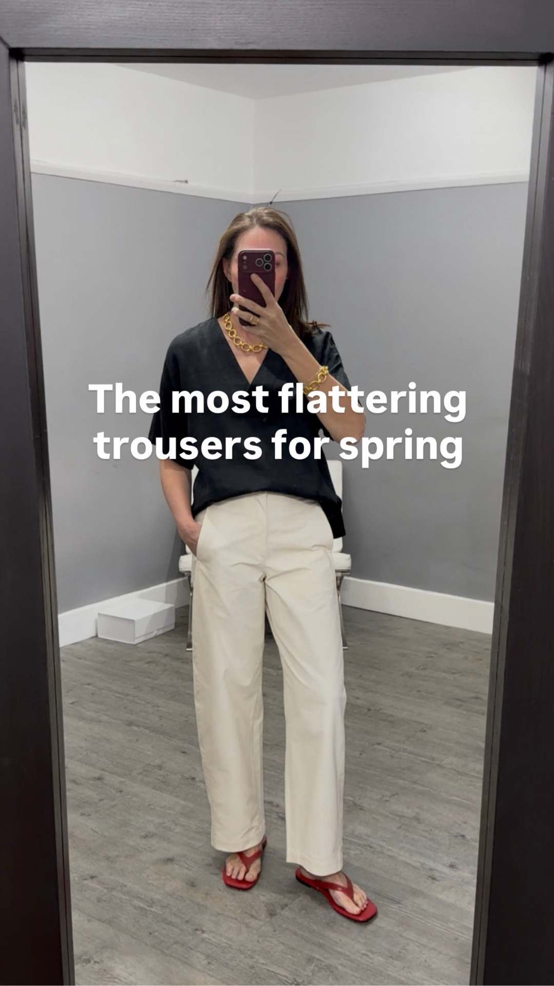 Spring means lighter colours and these trousers are the most flattering I’ve found in this perfect off-white shade. Flat fronted, subtle curve shape and seriously comfy. Styled with black linen and a pop of red - this outfit will be worn on repeat. I wear a small x🤍

#LTKspring #LTKstyletip #LTKuk