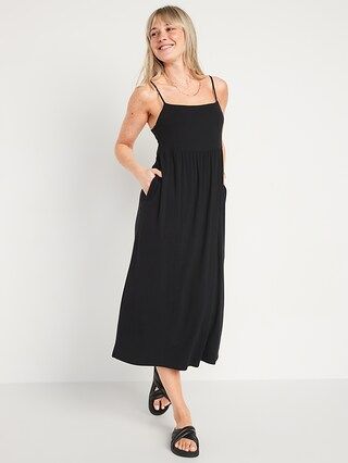 Soft Jersey-Knit Fit &#x26; Flare Midi Sundress for Women | Old Navy (US)