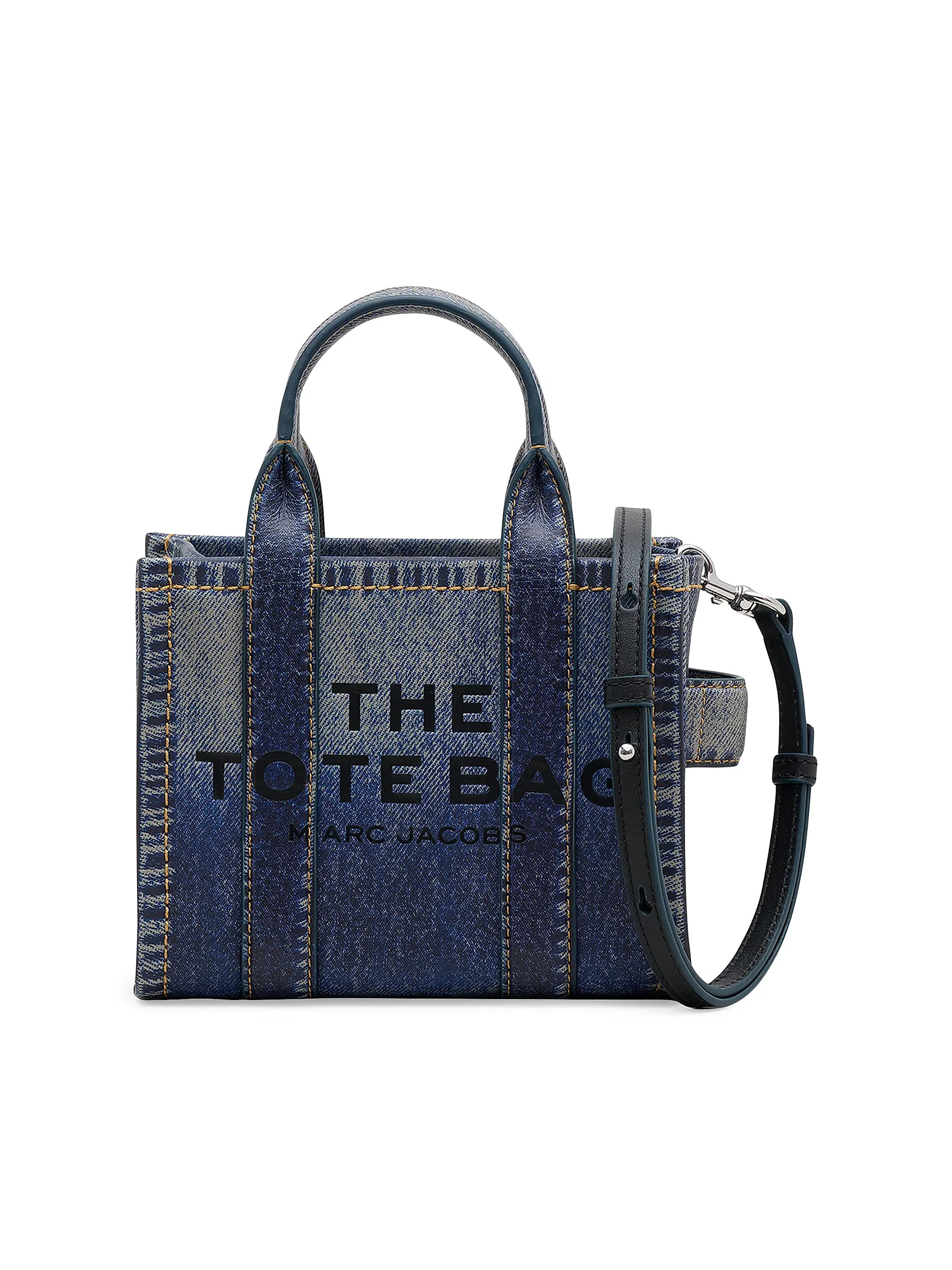 The Denim-Printed Leather Crossbody Tote Bag | Saks Fifth Avenue