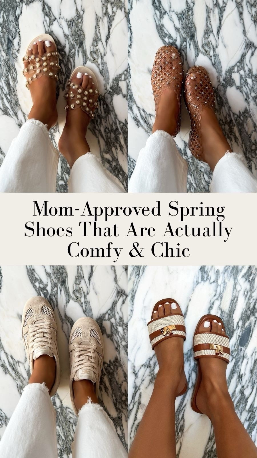 The spring shoes I’ll actually be wearing as a mom of a toddler. Chic, comfortable, and practical enough for everyday life but still elevate any outfit. These are the pairs I keep reaching for because they truly balance style and real life, and they’re all affordable too.

Sam Edelman jelly sandals - runs TTS
Sam Edelman suede mesh sneakers - runs TTS
Amazon slide sandals - runs TTS
Steve Madden jelly rhinestone flats - runs TTS

miamiamine spring shoes comfortable mom style chic everyday footwear affordable sandals jelly flats casual sneakers versatile outfit elevated casual look

#LTKWorkwear #LTKOver40 #LTKmomlife