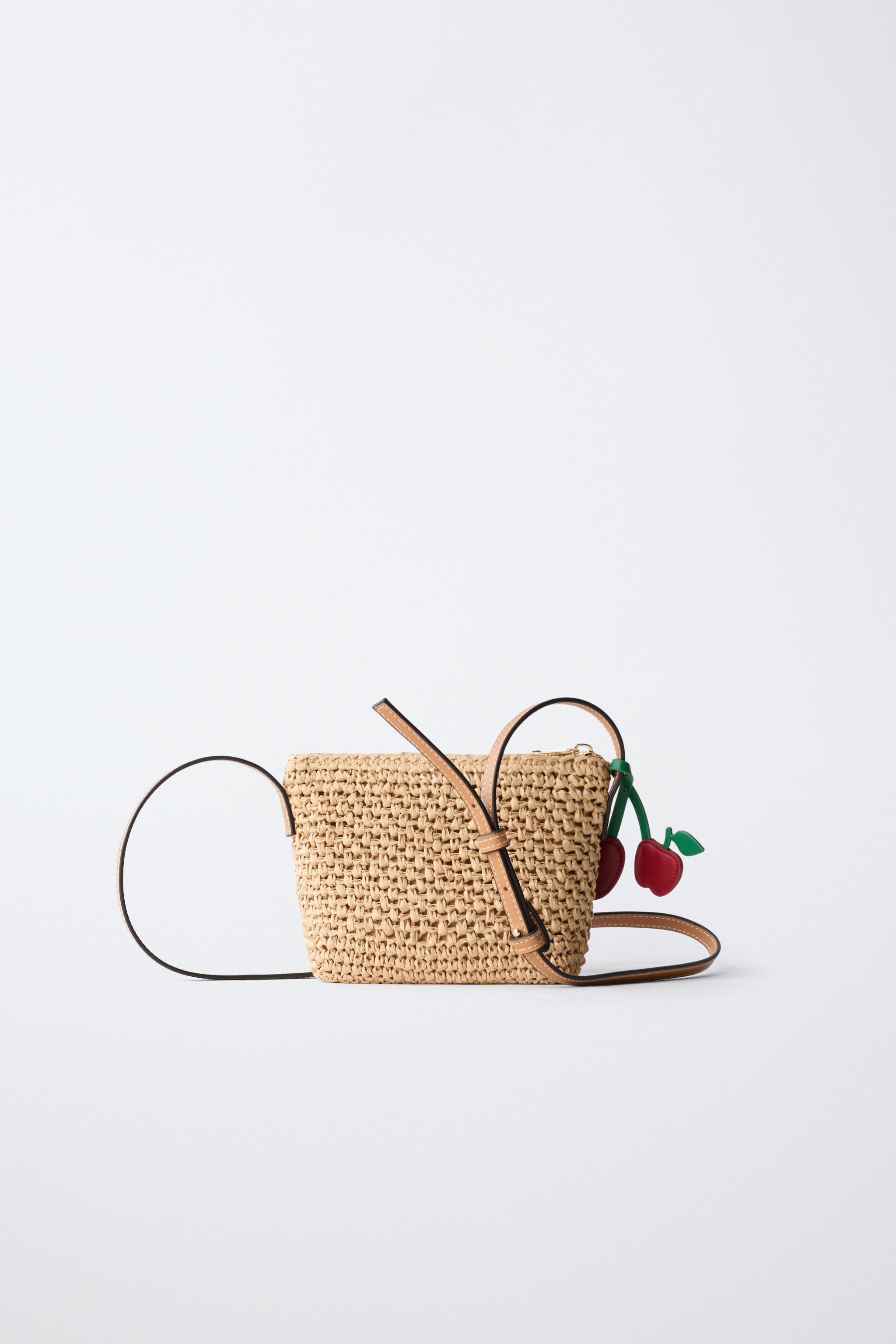 RAFFIA CHERRY CROSSBODY BAG | Zara UK
