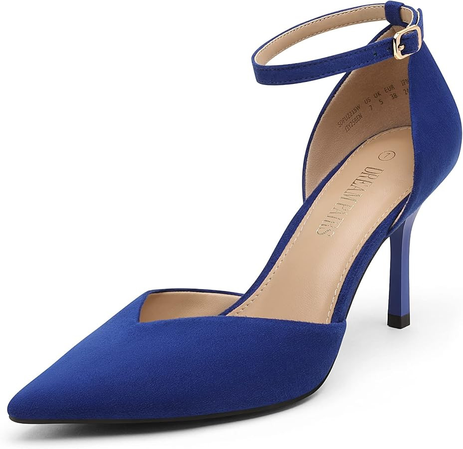 DREAM PAIRS Women’s High Heels Strappy Closed Toe Stiletto Ankle Strap Pointed Toe D'Orsay Heel... | Amazon (US)