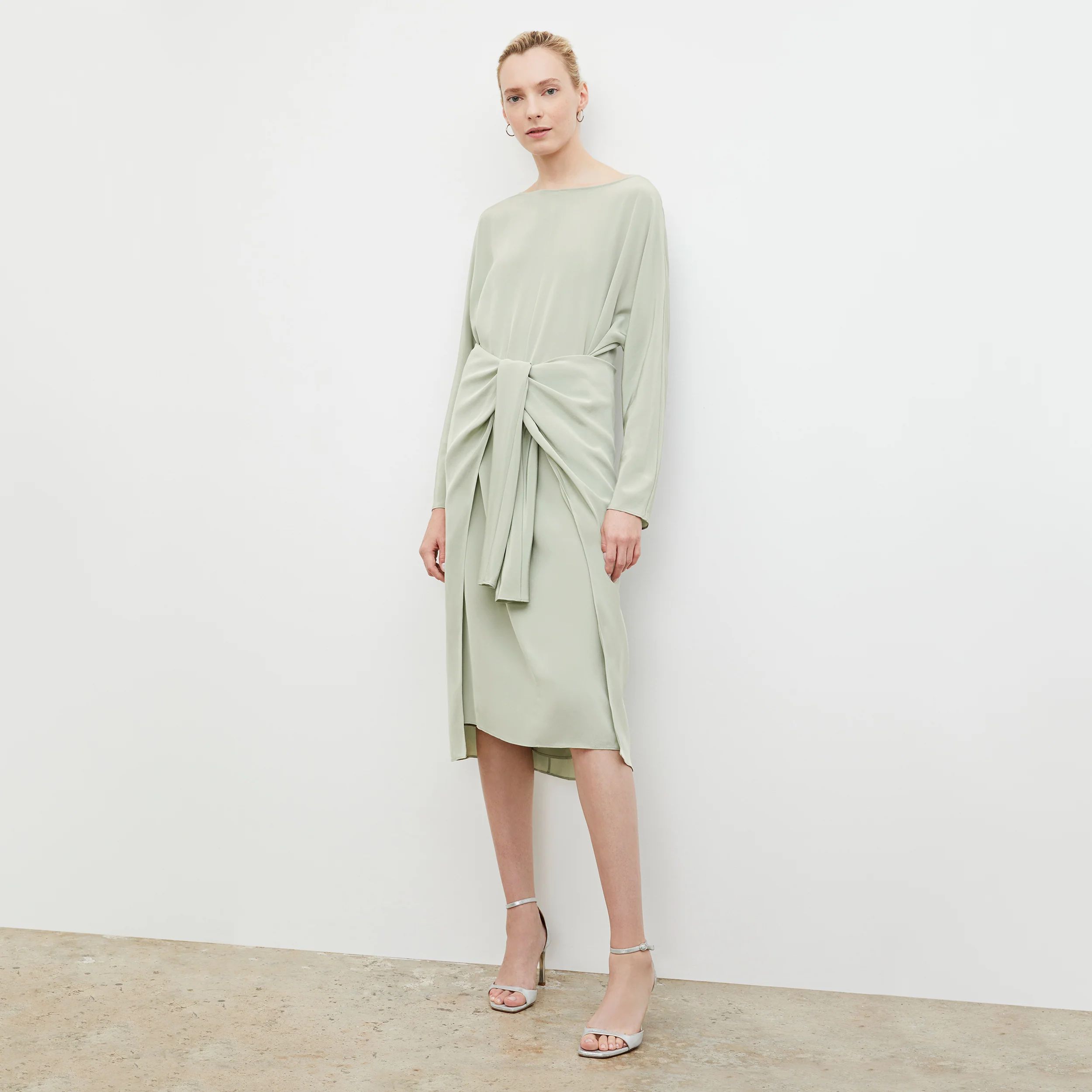 Rashmeen Dress - Washable Silk :: Minty Green | MM LaFleur