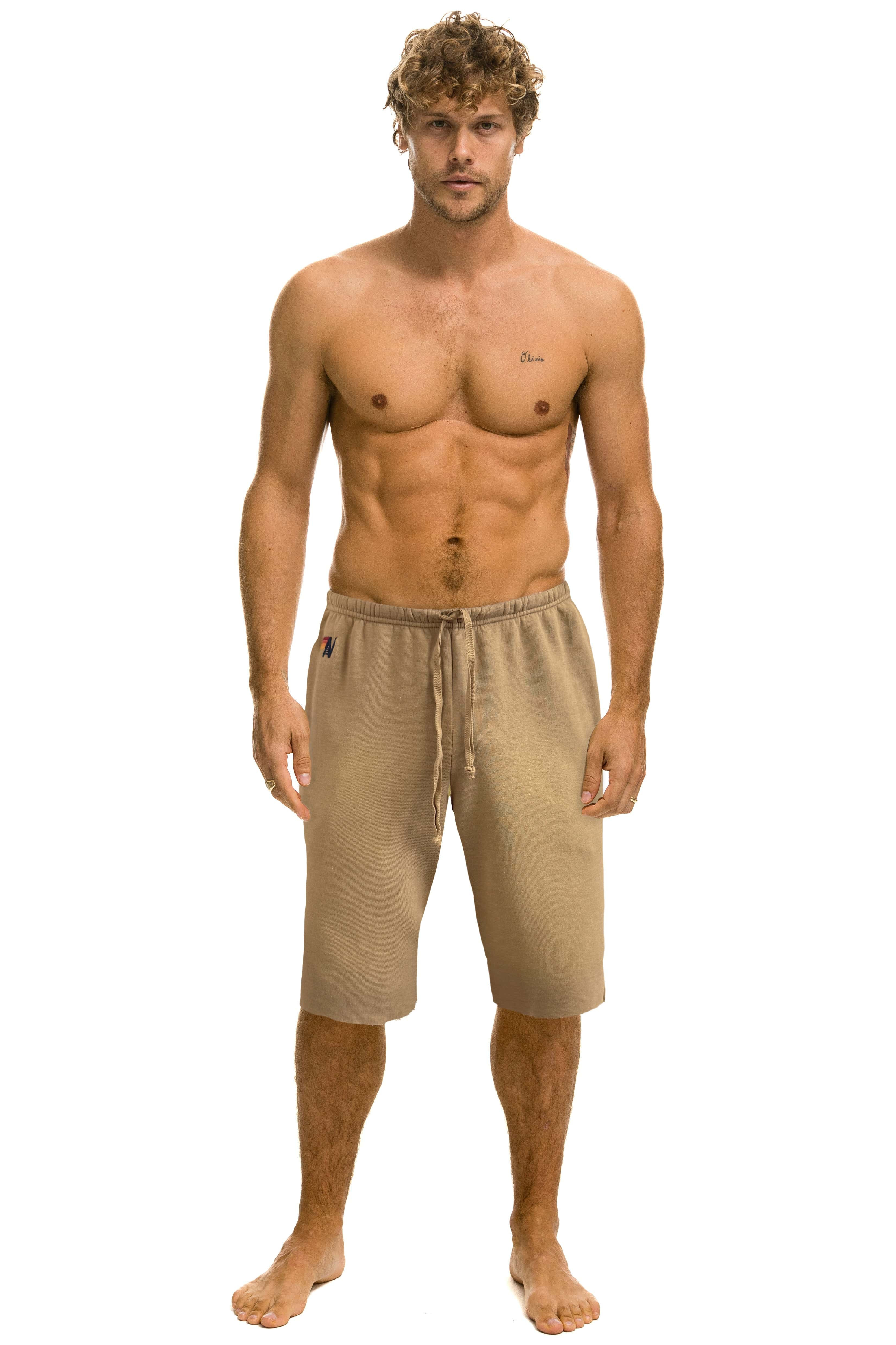 Essential Sweat Shorts Faded Tan | Aviator Nation | Aviator Nation