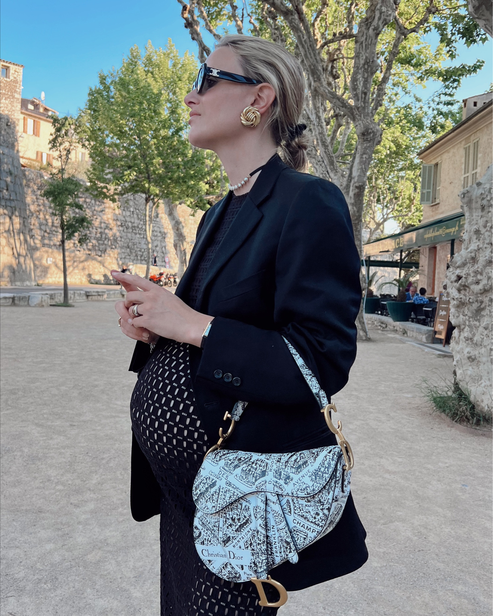 Spring maxi dress and blazer outfit. 

H&M Oversized black blazer, Mytheresa, Celine sunglasses, Saint Laurent earrings, Fashionphile, Dior saddle bag, long black dress, outfit inspiration, minimal style, effortless chic, city break. 

#LTKbump #LTKeurope #LTKfit